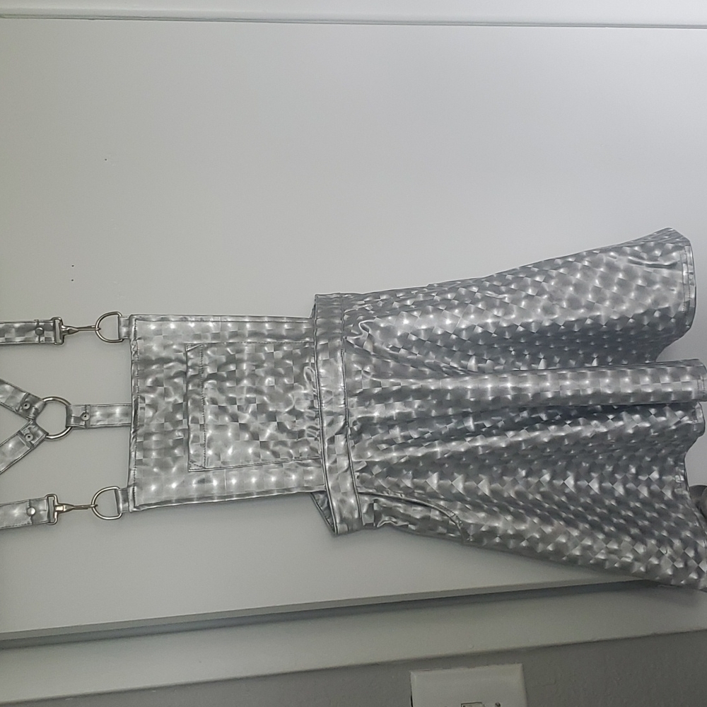 Current mood holographic overall dress
